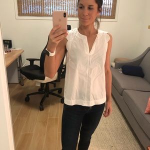 White tank scalloped blouse
